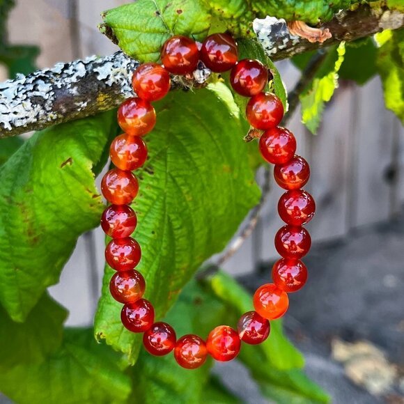 Carnelian Crystal Gemstone Bracelet Handmade - Picture 4 of 5